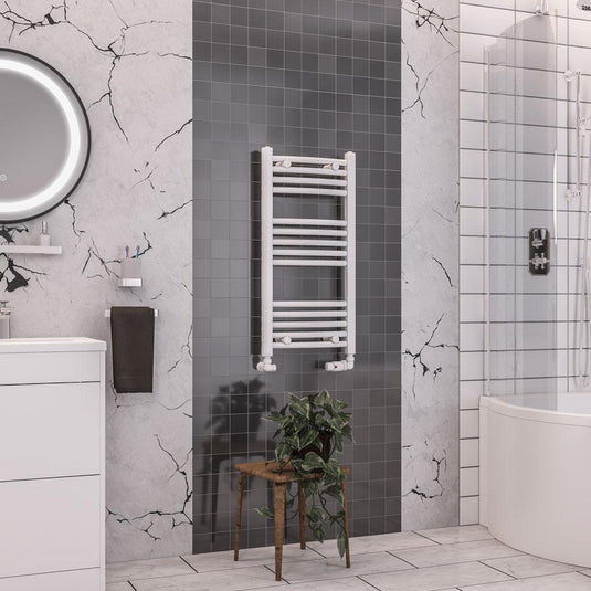 Eastbrook Wendover 800 x 400mm Curved Towel Multirail Gloss White | 41.0032
