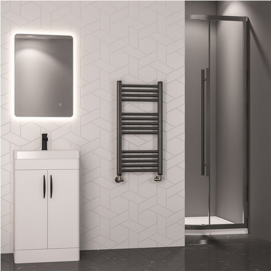 Eastbrook Wendover 800 x 400mm Straight Towel Multirail Brushed Gunmetal | 41.0865
