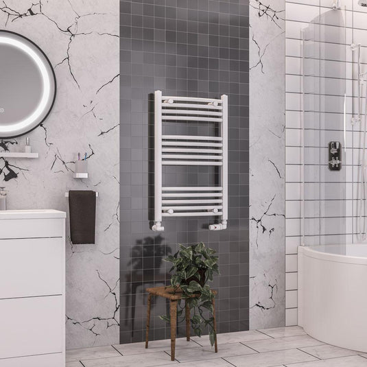 Eastbrook Wendover 800 x 500mm Curved Towel Multirail Gloss White | 41.0034