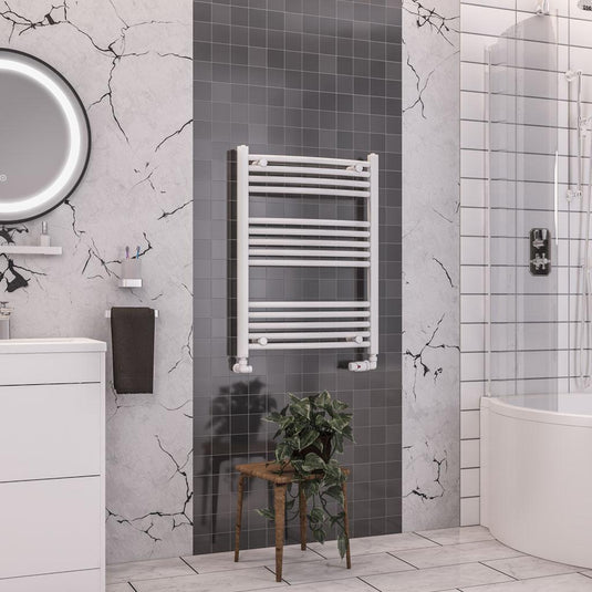 Eastbrook Wendover 800 x 600mm Curved Towel Multirail Gloss White | 41.0036