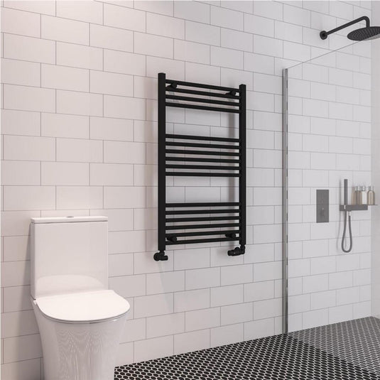 Eastbrook Wingrave 1000 x 600mm Straight Towel Multirail Matt Black | 89.0601