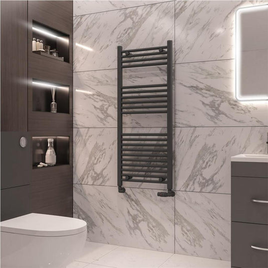 Eastbrook Wingrave 1200 x 500mm Straight Towel Multirail Matt Anthracite | 89.0075