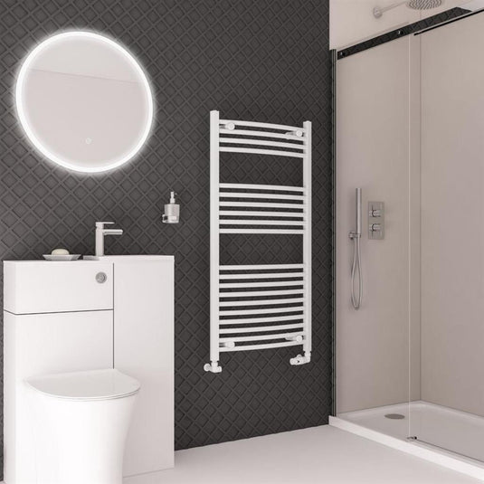Eastbrook Wingrave 1200 x 600mm Curved Towel Multirail Gloss White | 89.0704