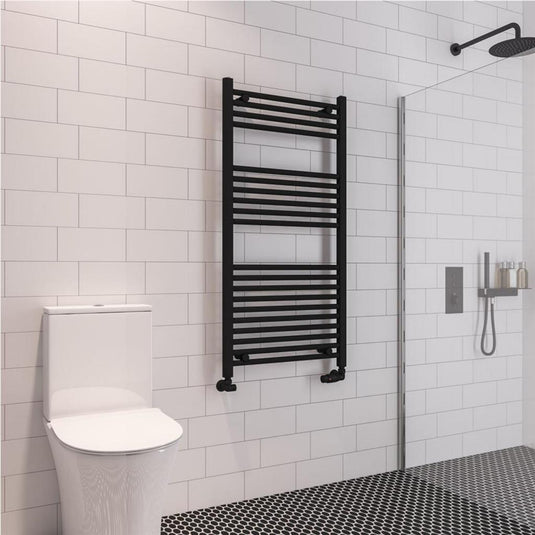 Eastbrook Wingrave 1200 x 600mm Straight Towel Multirail Matt Black | 89.0604