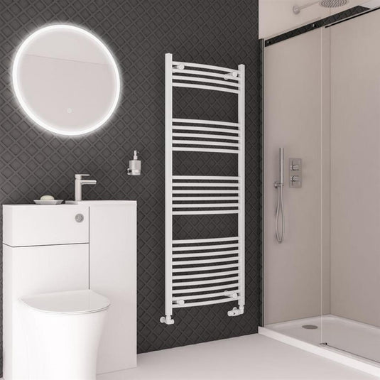 Eastbrook Wingrave 1600 x 600mm Curved Towel Multirail Gloss White | 89.0707