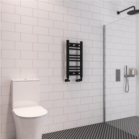 Eastbrook Wingrave 600 x 300mm Straight Towel Multirail Matt Black | 89.0676