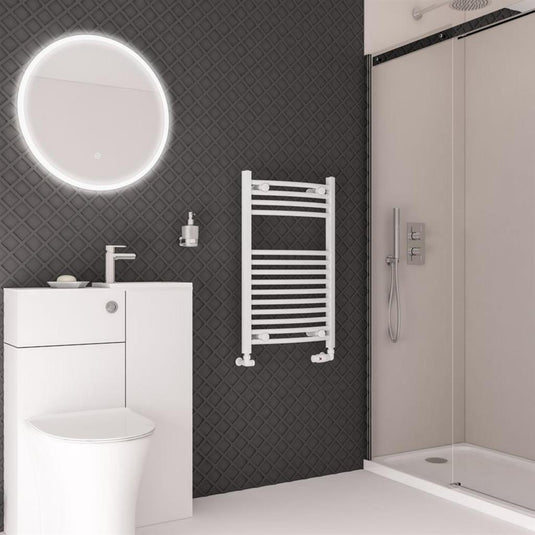 Eastbrook Wingrave 800 x 500mm Curved Towel Multirail Gloss White | 89.0697