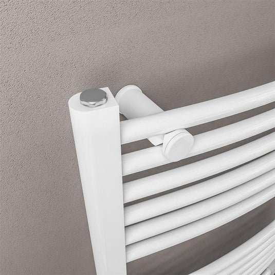 Eastbrook Wingrave 800 x 500mm Curved Towel Multirail Gloss White | 89.0697
