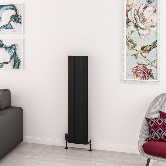 Eastbrook Withington 1200 x 280mm Aluminium Radiator Matt Black | 89.0984