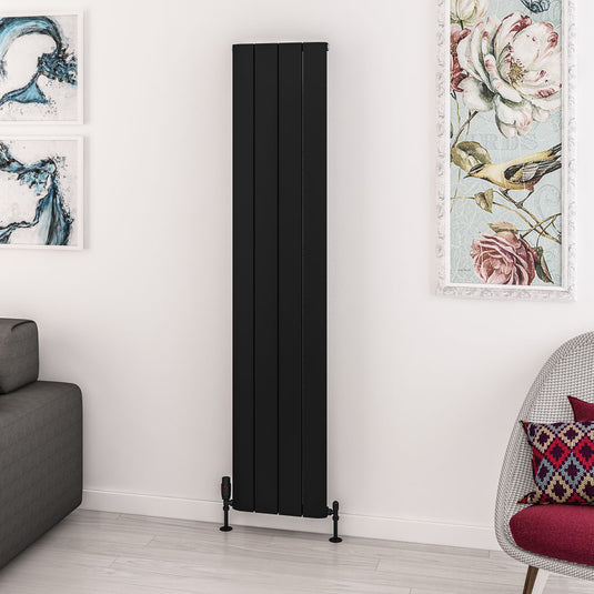 Eastbrook Withington 1800 x 375mm Aluminium Radiator Matt Black | 89.0788
