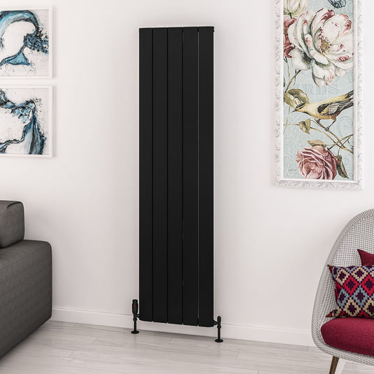 Eastbrook Withington 1800 x 470mm Aluminium Radiator Matt Black | 89.0789
