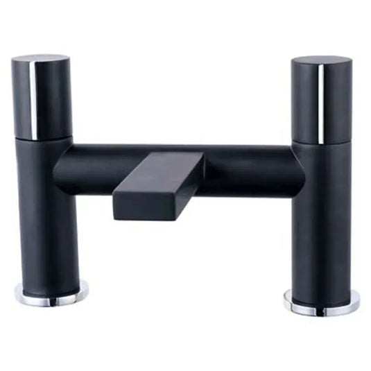 The White Space Evo 2-Hole Dual Knob Bath Filler Tap - Black - Envy Bathrooms Ltd