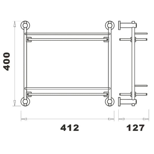 The White Space Capita Double Shelf - Chrome - Envy Bathrooms Ltd