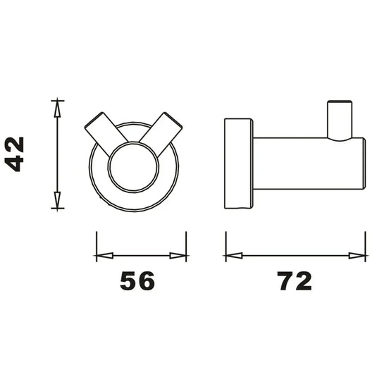 The White Space Capita Robe Hook - Chrome - Envy Bathrooms Ltd