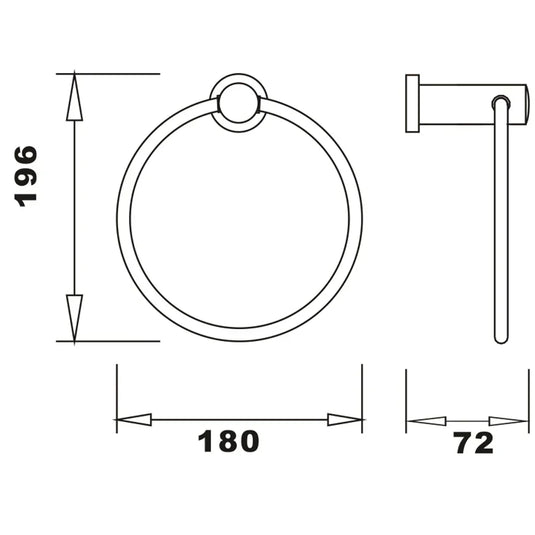 The White Space Capita Towel Ring - Chrome - Envy Bathrooms Ltd