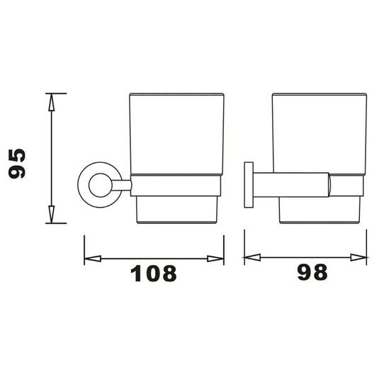 The White Space Capita Tumbler and Holder - Chrome - Envy Bathrooms Ltd