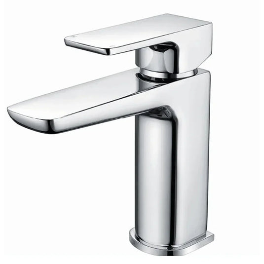 The White Space Veto Single Lever Monobloc Basin Mixer Tap with Sprung Plug Waste - Chrome - Envy Bathrooms Ltd