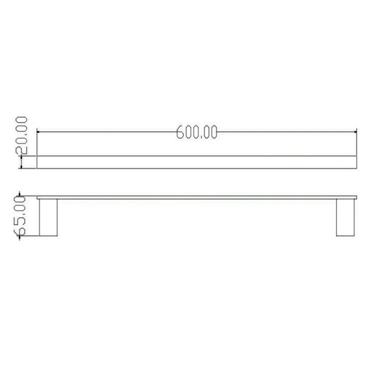 The White Space Legend Towel Rail 600mm Wide - Black - Envy Bathrooms Ltd