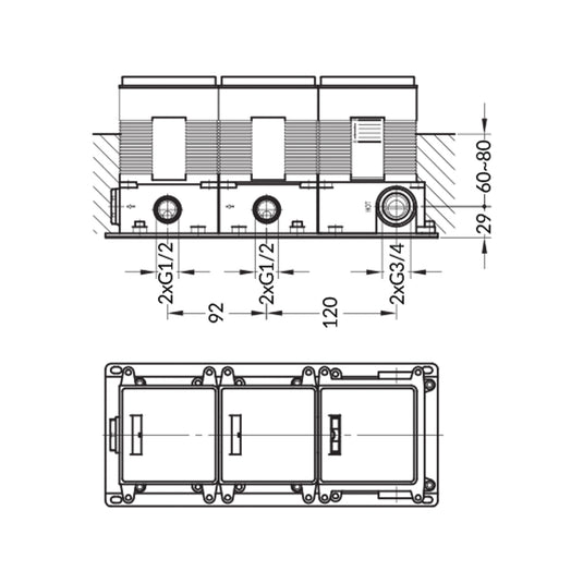 Flova 2-Outlet Concealed Landscape Thermostatic SmartBOX | SMBOX-2WL - Envy Bathrooms Ltd