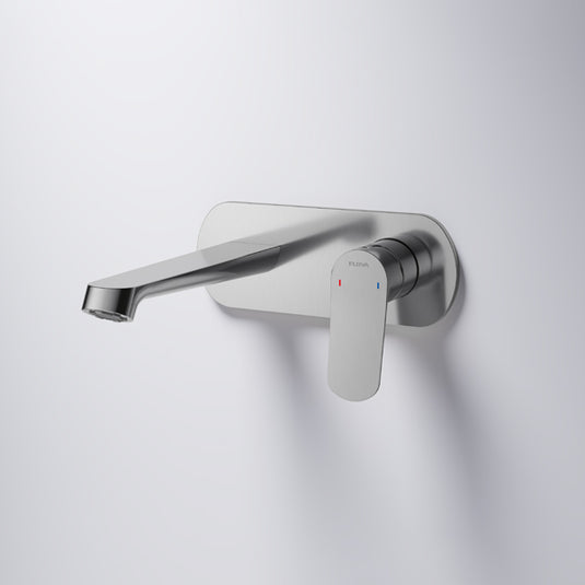 Flova Ascend 2-Hole Wall-Mounted Basin Mixer Finishing Set Brushed Nickel | BN-AS2HBAS-TRIM - Envy Bathrooms Ltd