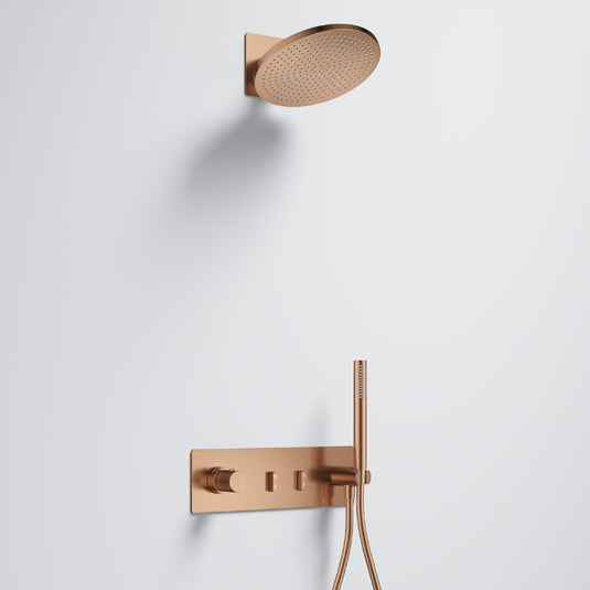 Flova Ascend 2-Outlet Air-Mix Rainshower Handshower Brushed Bronze | BRO-GS2PK5 - Envy Bathrooms Ltd