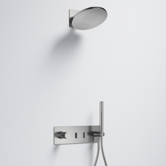 Flova Ascend 2-Outlet Shower Pack with Air-Mix Rainshower Brushed Nickel | BN-GS2PK5 - Envy Bathrooms Ltd