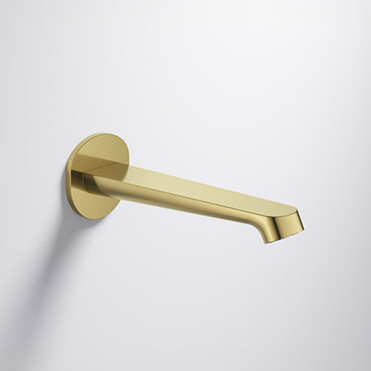 Flova Ascend 200mm Wall Mounted Bath Spout Brushed Brass | BRB-ASWMSPOUT - Envy Bathrooms Ltd
