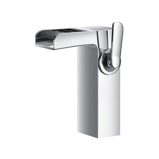 Flova Cascade Mid Height Waterfall Mono Basin Mixer Tap with Clicker Waste CAMBAS - Envy Bathrooms Ltd
