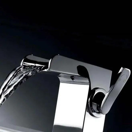 Flova Cascade Mid Height Waterfall Mono Basin Mixer Tap with Clicker Waste CAMBAS - Envy Bathrooms Ltd