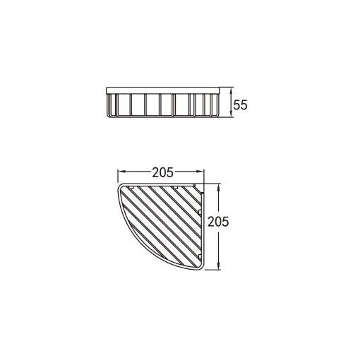 Flova Coco 205mm Corner Rack – Brushed Nickel - BN-RA8936 - Envy Bathrooms Ltd