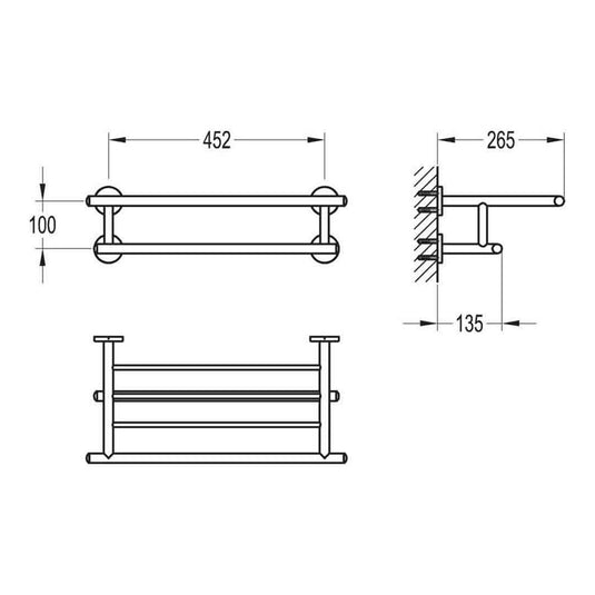 Flova Coco 540mm Tiered Towel Bar - Envy Bathrooms Ltd