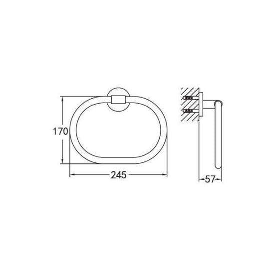 Flova Coco Towel Ring – Matt Black - MB-CO8906-6 - Envy Bathrooms Ltd