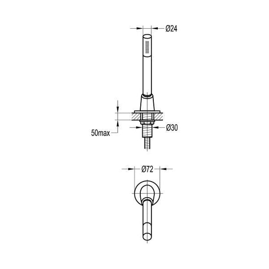 Flova Deck Mounted Pull Out Shower Set – Brushed Gold - BG-ANDMS - Envy Bathrooms Ltd