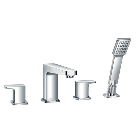 Flova Dekka 4 Hole Deck Mounted Bath Shower Mixer Tap with Pull Out Handset DE4HBSM - Envy Bathrooms Ltd