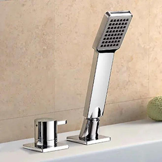 Flova Essence 5 Hole Deck Mounted Bath & Shower Mixer Tap with Pull Out Handset ES5HBSM - Envy Bathrooms Ltd