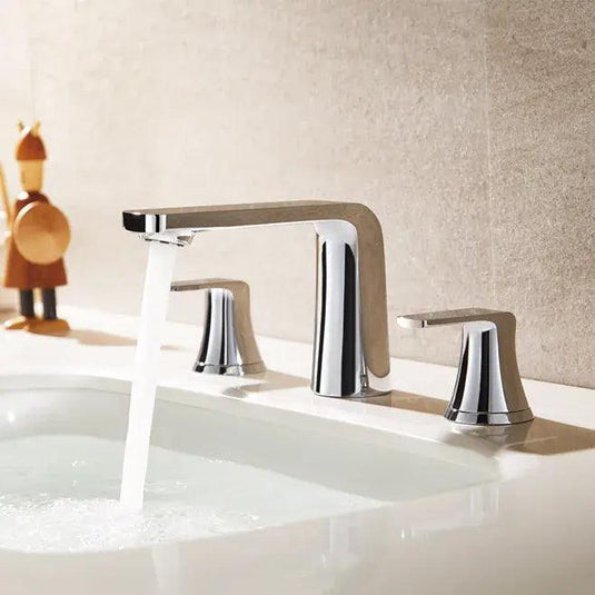 Flova Fusion 3 Hole Basin Mixer Tap with Clicker Waste FN3HBAS - Envy Bathrooms Ltd