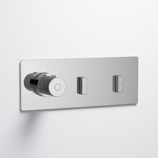 Flova GoSlide Landscape 2-Outlet Finishing Set Diamond Chrome | GSL2-TRIM - Envy Bathrooms Ltd