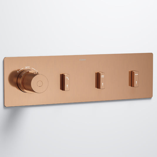 Flova GoSlide Landscape 3-Outlet Finishing Set Brushed Bronze | BRO-GSL3-TRIM - Envy Bathrooms Ltd