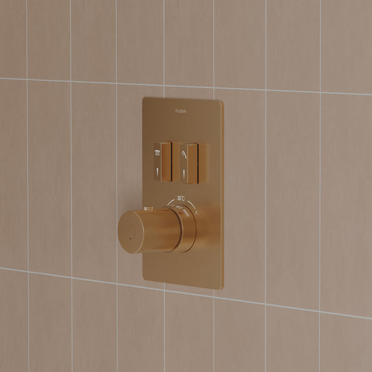 Flova GoSlide Mini 2-Outlet Finishing Set Brushed Bronze | BRO-GS2-TRIM - Envy Bathrooms Ltd