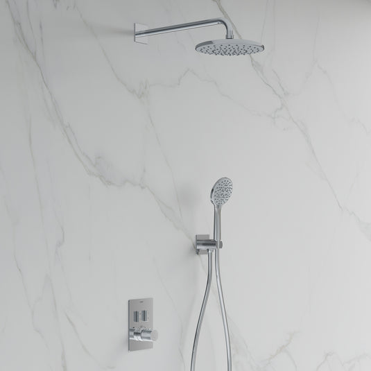 Flova GoSlide Mini 2-Outlet Finishing Set Diamond Chrome | GS2-TRIM - Envy Bathrooms Ltd