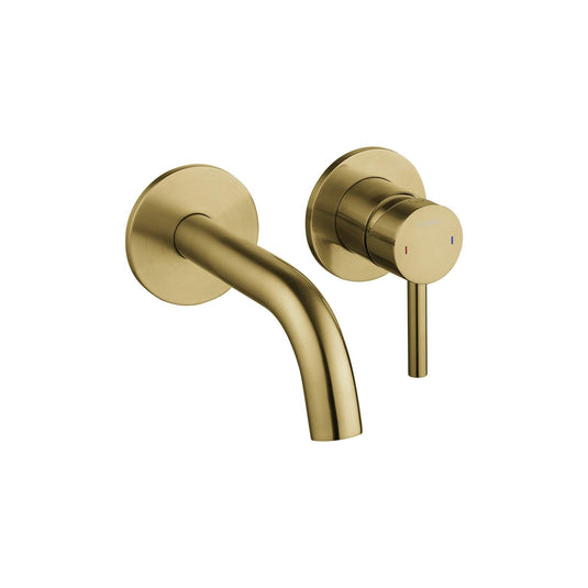 Flova Levo 2-Hole Concealed Basin Mixer Tap Finishing Set – Brushed Brass - BRB-LV2HBAS-TRIM - Envy Bathrooms Ltd