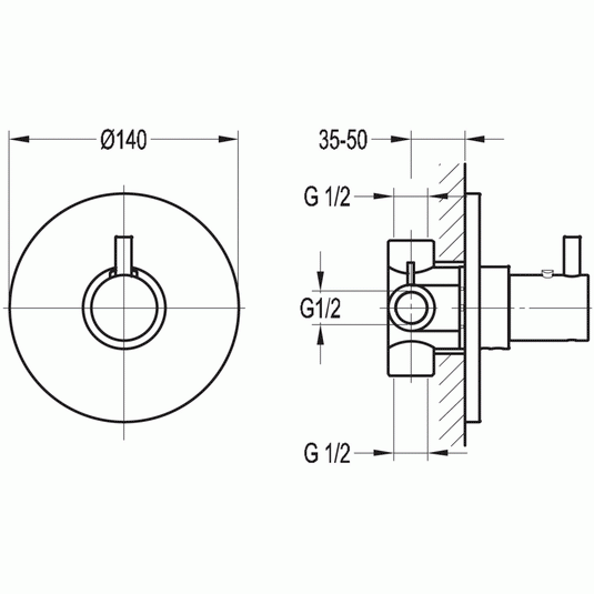 Flova Levo Concealed Thermostatic Mixer Valve Only - LVT111 - Envy Bathrooms Ltd
