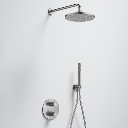 Flova Levo GoTurn Round Concealed Shower Pack Brushed Nickel | BN-LVGT2PK2-RO - Envy Bathrooms Ltd