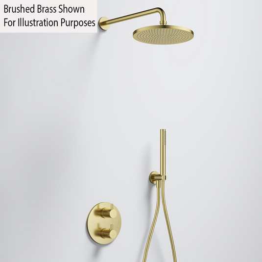Flova Levo GoTurn Round Shower Pack Brushed Gold | BG-LVGT2PK2-RO - Envy Bathrooms Ltd