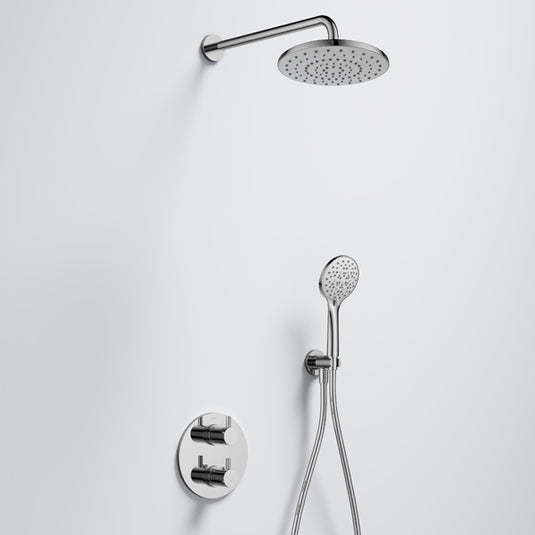 Flova Levo GoTurn Round Shower Pack Rainshower Handshower Diamond Chrome | LVGT2PK1-RO - Envy Bathrooms Ltd