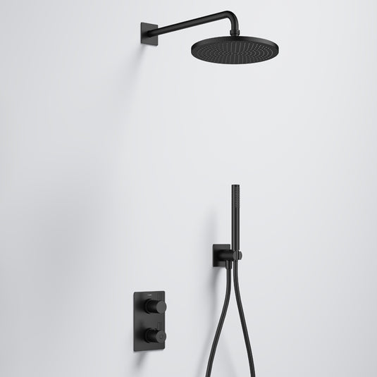 Flova Levo GoTurn Square Shower Pack Matt Black | MB-LVGT2PK2-SQ - Envy Bathrooms Ltd
