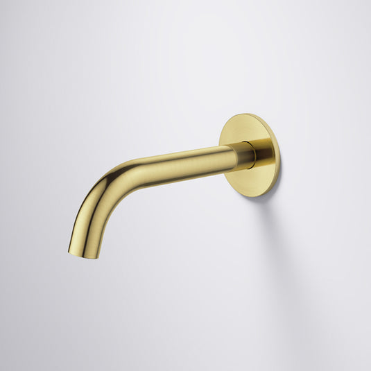 Flova Levo Round 170mm Wall-Mounted Bath Spout Brushed Brass | BRB-LVSPOUT - Envy Bathrooms Ltd