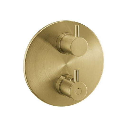 Flova Levo Round SmartBOX Finishing Set – Brushed Brass - BRB-LVTRIM-RO - Envy Bathrooms Ltd