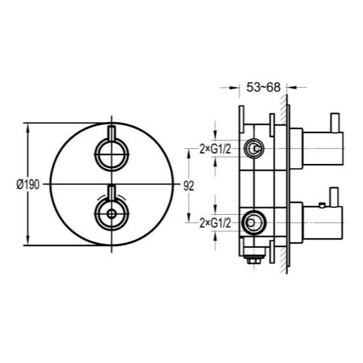 Flova Levo Round SmartBOX Finishing Set – Brushed Brass - BRB-LVTRIM-RO - Envy Bathrooms Ltd