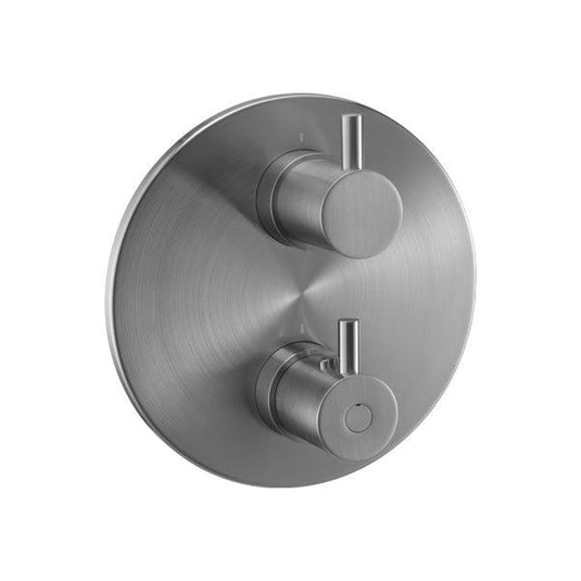 Flova Levo Round SmartBOX Finishing Set – Gun Metal - GM-LVTRIM-RO - Envy Bathrooms Ltd